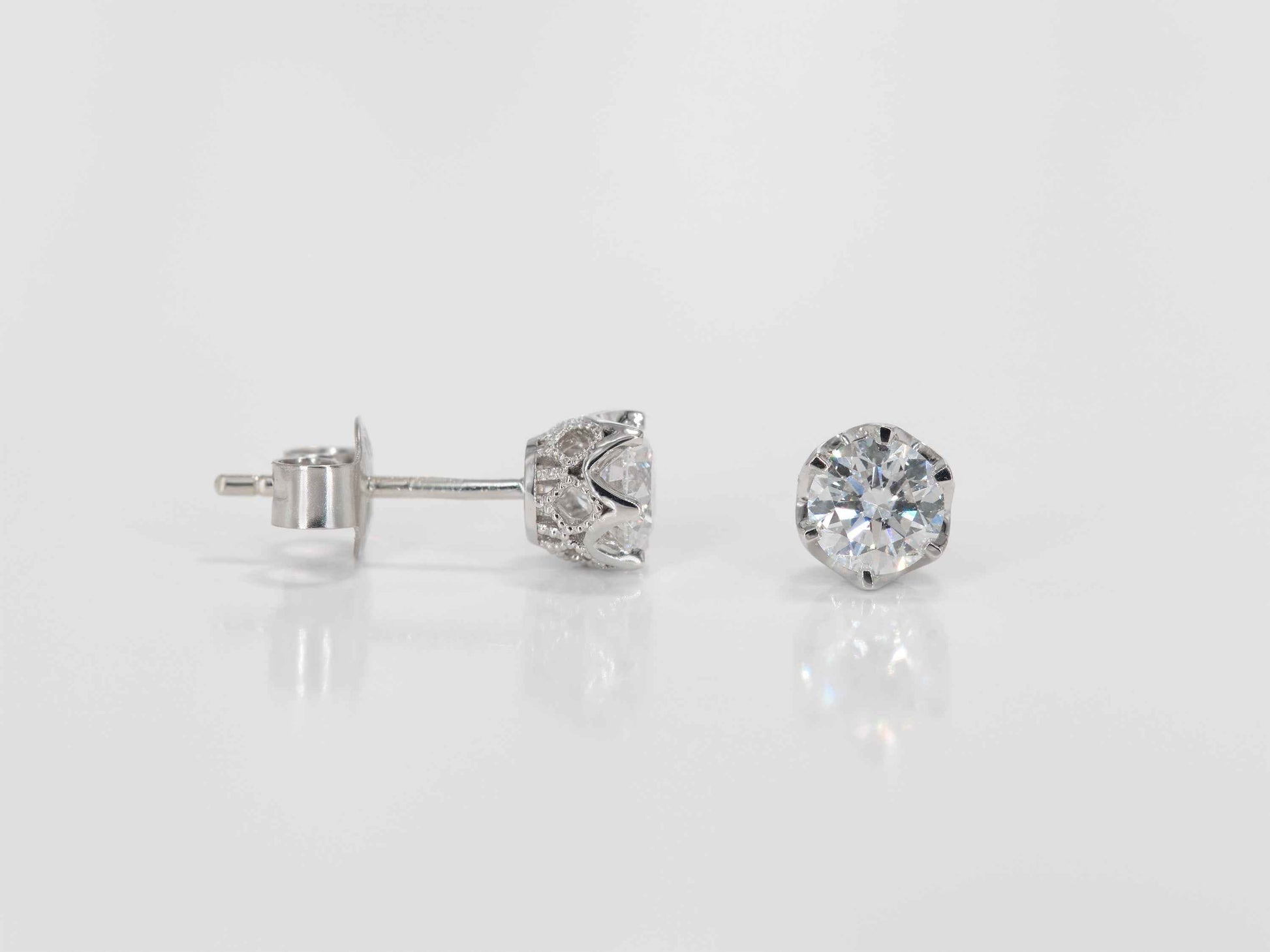 Diamond Stud 6-Prong Earrings 0.4ct 18k