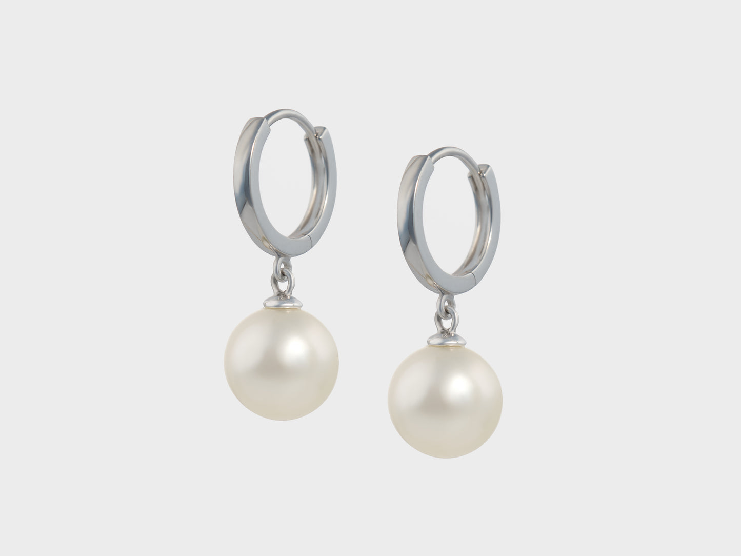South Sea White Pearl Hoop Earrings 8mm - Pearl Atelier