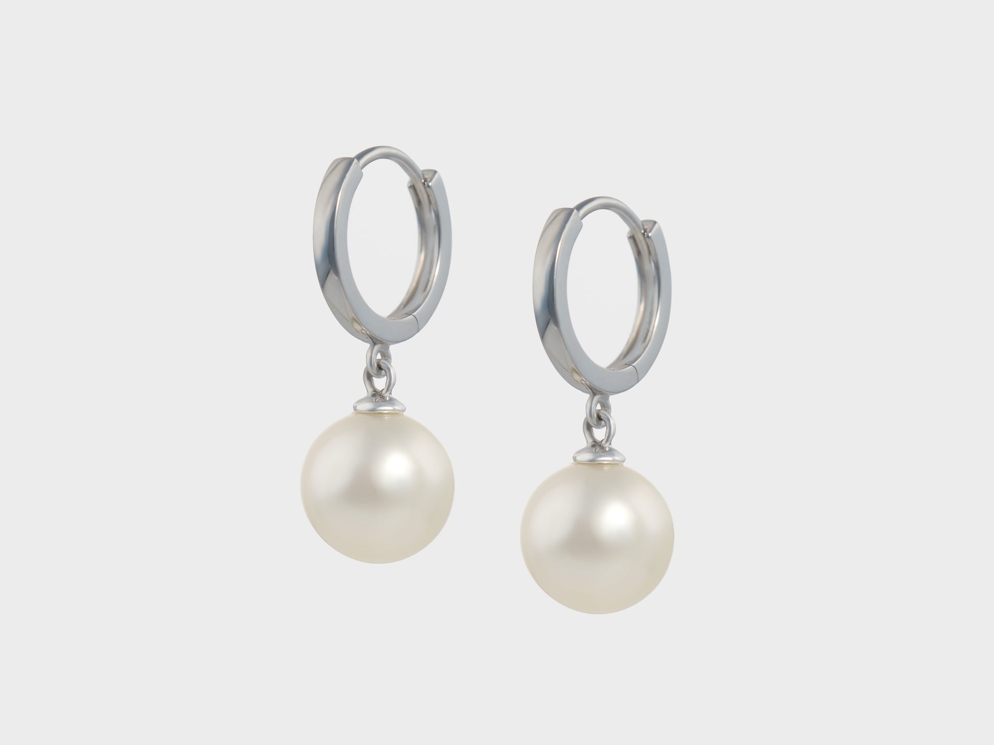 South Sea White Pearl Hoop Earrings 8mm - Pearl Atelier
