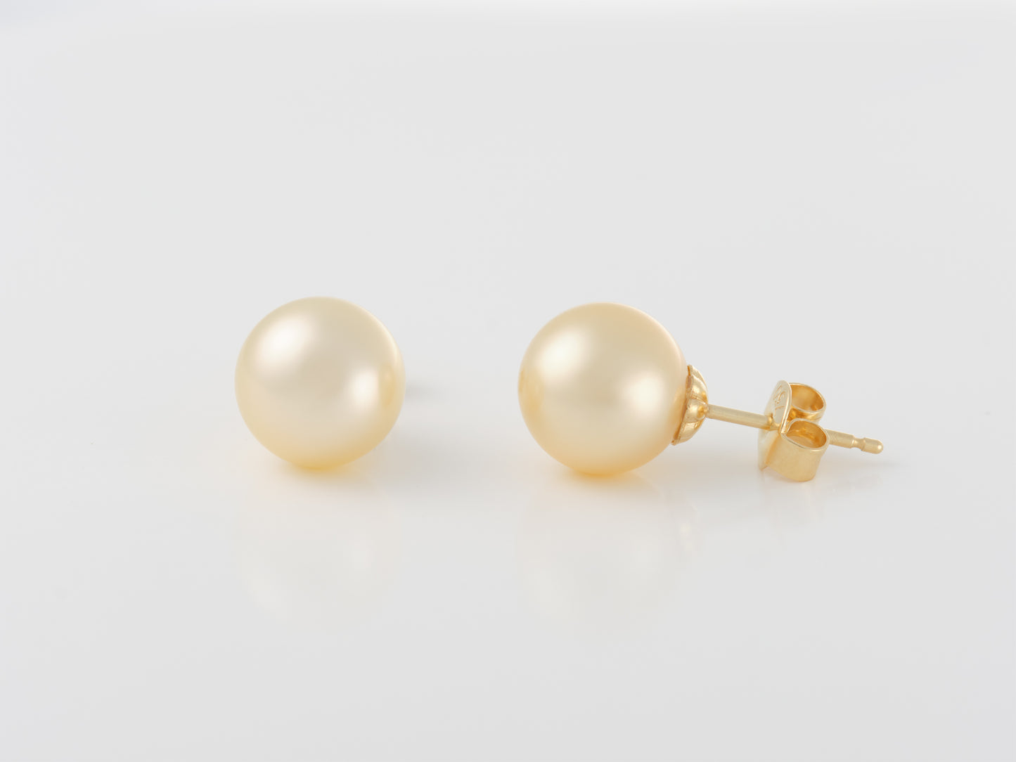 South Sea Champagne Pearl Earrings 9mm - Pearl Atelier