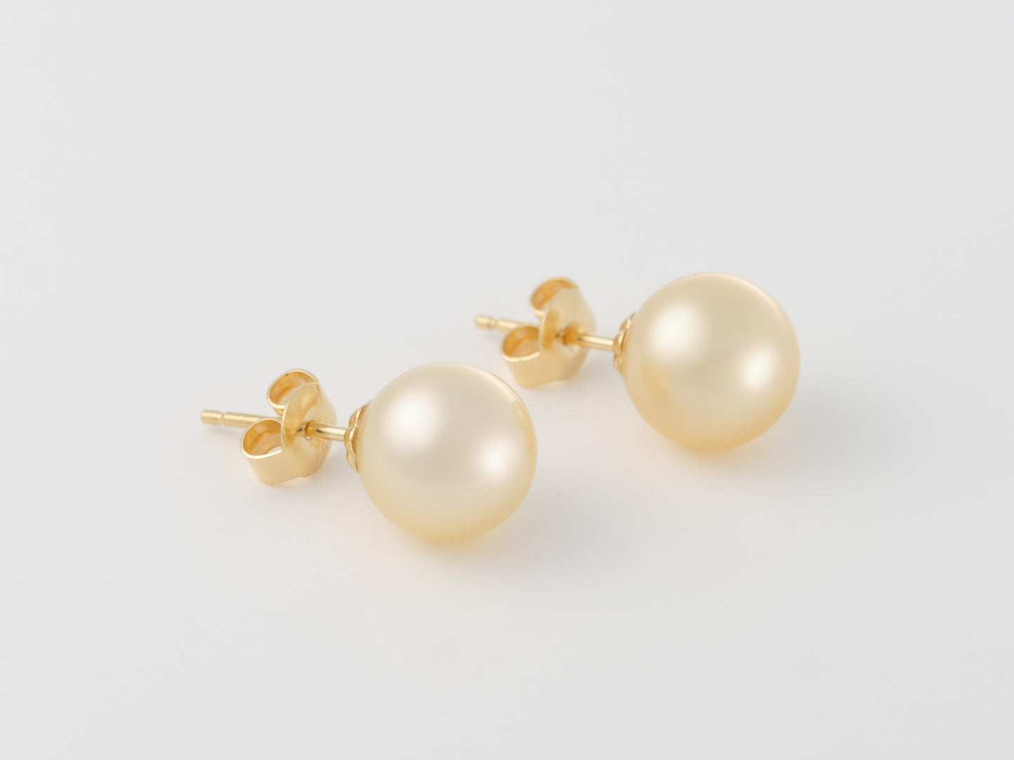 South Sea Champagne Pearl Earrings 9mm - Pearl Atelier