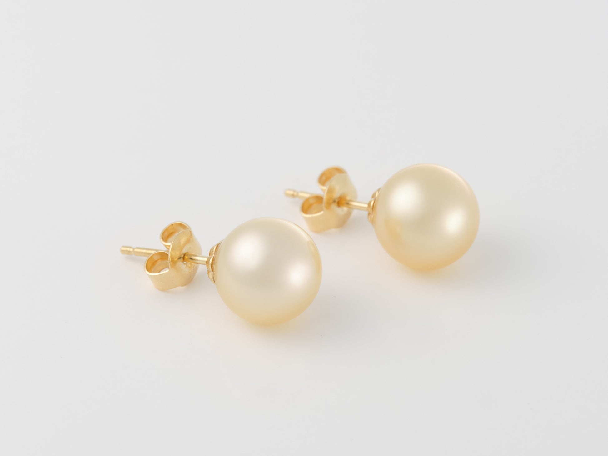 South Sea Champagne Pearl Earrings 9mm - Pearl Atelier