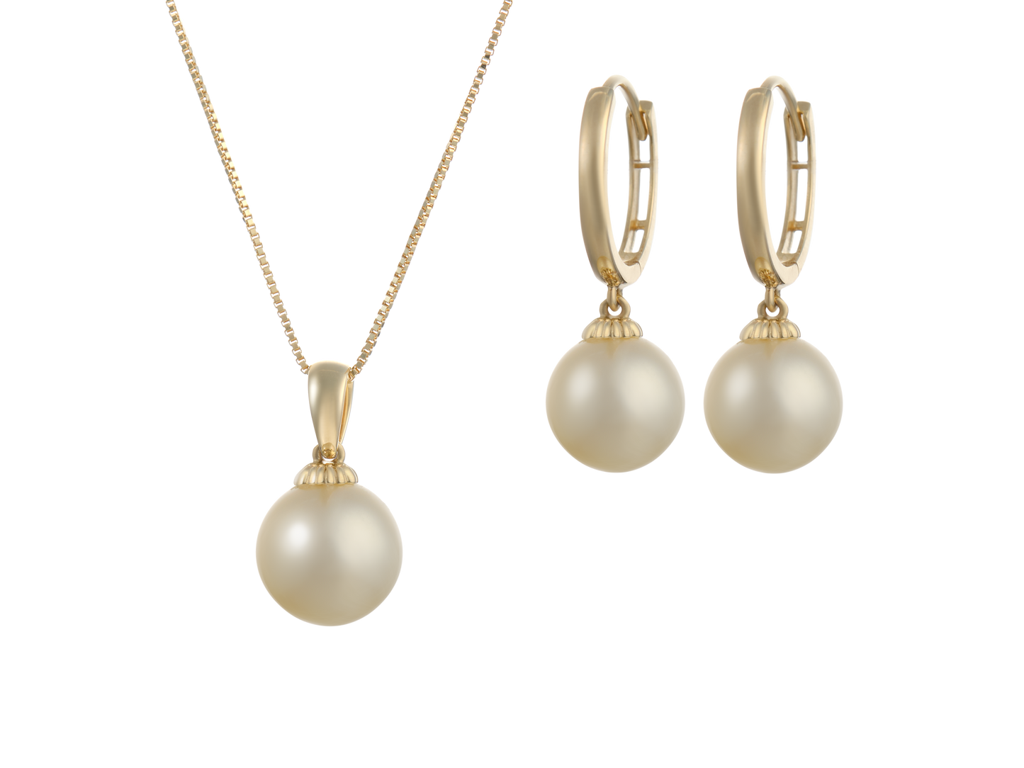 White South Sea Pearl Earring & Pendant Set