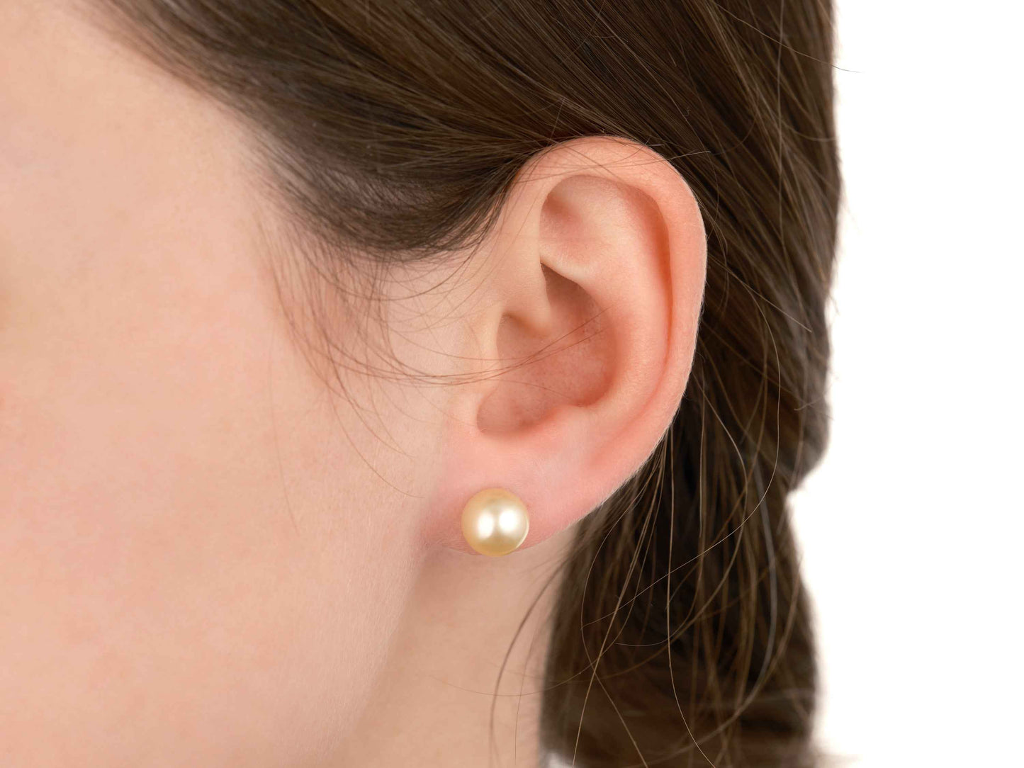 South Sea Champagne Pearl Earrings 9mm