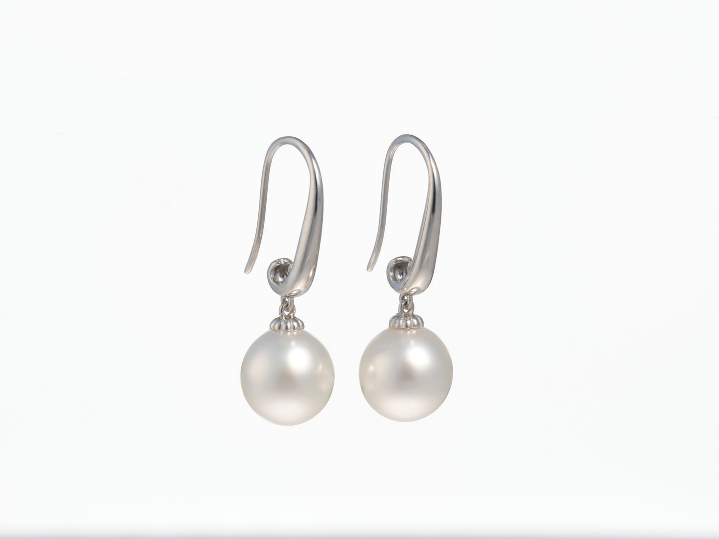 South Sea White Pearl Dangle Earrings 9.5mm