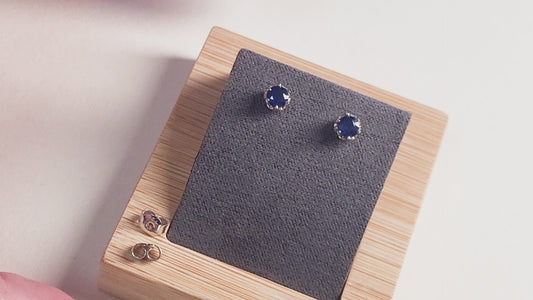 Sapphire Stud 6-Prong Earrings 0.4ct 18k